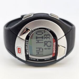 MIO Motiva Heart Rate Monitor Unisex‎ Watch 45MM Black Gray Bands New Battery